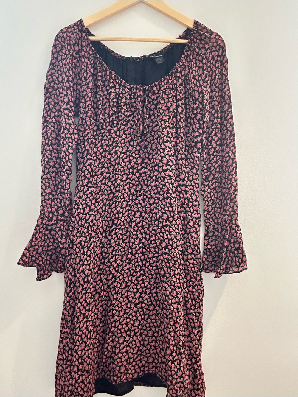 Pink Floral Long Sleeve Women’s Dress
